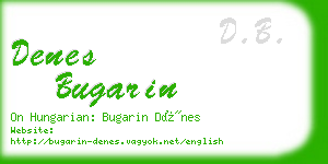 denes bugarin business card